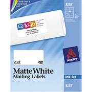 Avery 8253 Color Printing Matte White Inkjet Shipping Labels, 2" x 4"