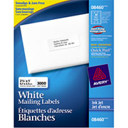 Avery 8460 White Inkjet Address Labels with  Easy Peel , 1" x 2 5/8"