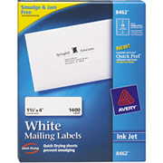 Avery 8462 White Inkjet Address Labels, 1 1/3" x 4"