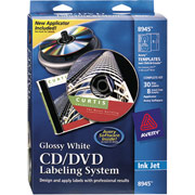 Avery 8945 Inkjet CD/DVD Design Kit Labeling System, Glossy Labels/Inserts