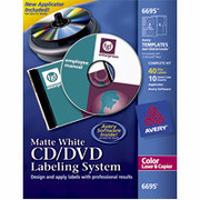 Avery 8965 Inkjet CD/DVD Design Kit Labeling System, Non-Glossy (Matte) Labels/Inserts
