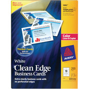 Avery Clean Edge, Color Laser Business Cards, White, 2" x 3 1/2"