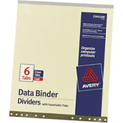 Avery Data Binder Insertable Tab Dividers, 6-Tab, 14 7/8" x 11"