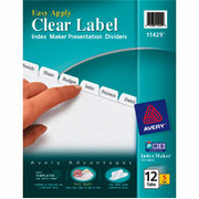 Avery Index Maker Clear Label Dividers, 12-Tab, 5/Sets