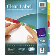 Avery Index Maker Clear Label Dividers, 8-Tab, Multicolor, One Set