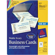 Avery Inkjet Business Cards, Ivory, 2" x 3 1/2", 250/Cards
