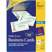 Avery Inkjet Business Cards, Ivory, 2" x 3 1/2", 250/Cards