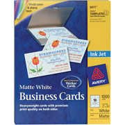 Avery Inkjet Business Cards, White, 2" x 3 1/2", 1,000/Cards