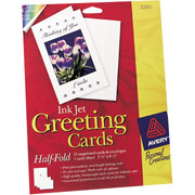 Avery Inkjet Half-Fold Greeting Cards, White, Matte, 5 1/2" x 8 1/2"