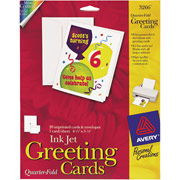 Avery Inkjet Quarter-Fold Cards, White, Matte, 4 1/4" x 5 1/2"