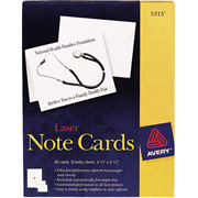 Avery Laser Notecards, White, Uncoated, 60 Pack
