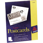 Avery Laser Postcards, 4" x 6", Uncoated
