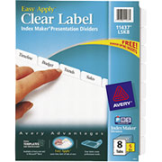 Avery Laser Printer Index Maker Clear Label Dividers, 8-Tab Set, 5/Sets