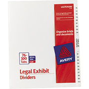 Avery Legal Exhibit Dividers, 76-100