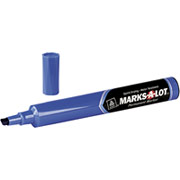 Avery Marks-A-Lot Permanent Markers, Chisel Tip, Blue, Dozen