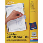 Avery Printable Repositionable Plastic Tabs, 1-1/4 x 1, 96 Tabs/Pack, Assorted Colors