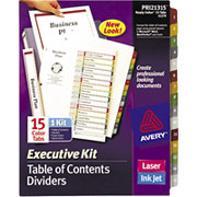 Avery Ready Index Multicolor Table of Contents Dividers, 15-Tab