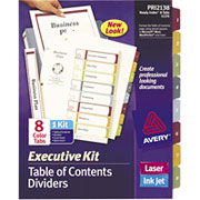 Avery Ready Index Multicolor Table of Contents Dividers, 8-Tab