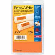 Avery Rectangular Color Coding Labels, 1" x 3", Neon Orange