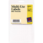 Avery S508 White Multi-Purpose Labels, Rectangular, 5/16"H x 1/2"L