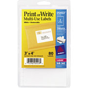 Avery S6448 White Multi-Purpose Labels, Rectangular, 3"H x 4"L