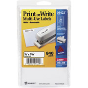 Avery S828 White Multi-Purpose Labels, Rectangular, 1/2"H x 1 3/4"L