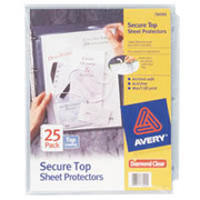 Avery Secure Top Sheet Protectors, Diamond Clear
