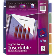 Avery Slash Pocket Insertable Tab Dividers, 5-Tab