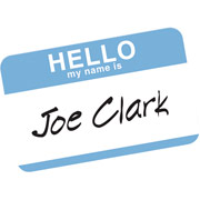 Avery Stick On Name Badges, "HELLO"  Blue Border, 2 11/32" x 3 3/8"