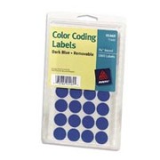 Avery T5469 Color Coding Labels, Round, 3/4" Diameter, Dark Blue, 1000/Pack