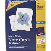 Avery Textured Inkjet Notecards, White, Uncoated, 50 Pack