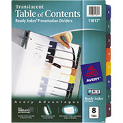 Avery Translucent Plastic Dividers, 8-Tab