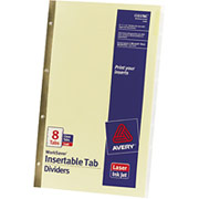 Avery WorkSaver Insertable Tab Dividers, 8 1/2" x 14", 8-Tab, Clear