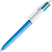 BIC 4-Color Retractable Ballpoint Pens, Medium Point, Blue Barrel