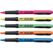 BIC Briteliner Grip Highlighters, Assorted, 5 Pack