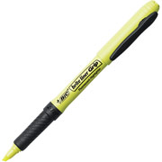 BIC Briteliner Grip Highlighters, Yellow, 5 Pack