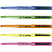 BIC Briteliner Highlighters, Assorted, 6/Pack