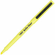 BIC Briteliner Highlighters, Yellow, 6 Pack