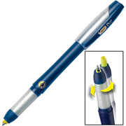 BIC Duo Ballpoint Pen & Highlighter, Medium Point, Blue, Each