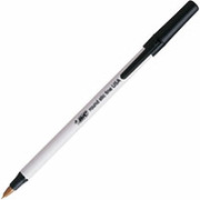 BIC Round Stic Ballpoint Pens, Fine Point, Black, Dozen