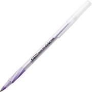BIC Round Stic Grip Ballpoint Pens, Medium Point, Purple, Dozen