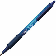 BIC Soft Feel Retractable Ballpoint Pens, Medium Point, Blue, Dozen