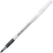 BIC Ultra Round Stic Grip  Ballpoint Pens, Medium Point, Black, Dozen