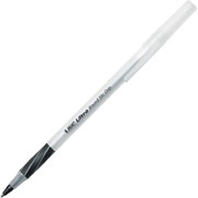 BIC Ultra Round Stic Grip Ballpoint Pens, Medium Point, Black, Dozen