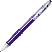 BIC Velocity Retractable Ballpoint Pens, Medium Point, Purple, Dozen