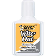BIC Wite-Out Quick Dry Correction Fluid, White, Dozen
