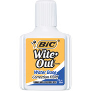 BIC Wite-Out Water Base Correction Fluid, White