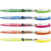 BIC Z4 Briteliner Highlighters, Assorted, 5/Pack