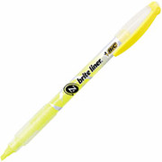 BIC Z4 Briteliner Highlighters, Yellow, Dozen