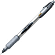 BIC Z4+ Rollerball Pens, Needle Point, Black, Dozen